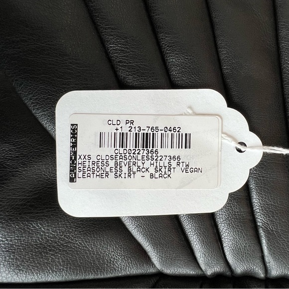 NWT - Beverly Hills Heiress: Vegan Leather Skirt Sz XXS color black - Picture 6 of 7